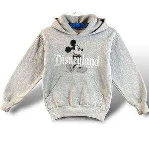 Disneyland Mickey Mouse Hoodie Youth M Gray Resort Hooded Pullover Sweatshirt
